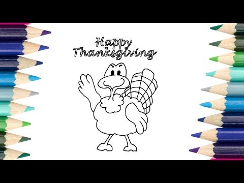 Happy Thanksgiving / Turkey Coloring Page