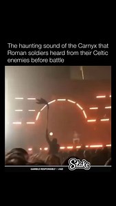 The Celtic Carnyx, an ancient wind instrument used between 300 B.C. and 200 A.D., emitted eerie, chilling tones that echoed across battlefields, unnerving Roman soldiers before combat. Described by the historian Polybius, it served to energize Celtic warriors while instilling dread in their opponents. | Historyinmemes