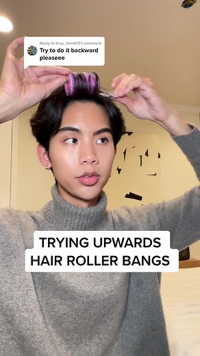 Men's Hair Styling: Trying Upwards Hair Roller Bangs