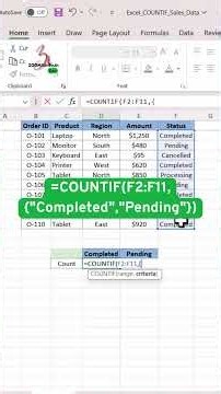 Excel COUNTIF Formula Explained Simply 🔢 #excel #spreadsheetmagic #excelreels