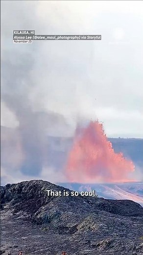 Volnado Spins Beside Exploding Lava at Kilauea
