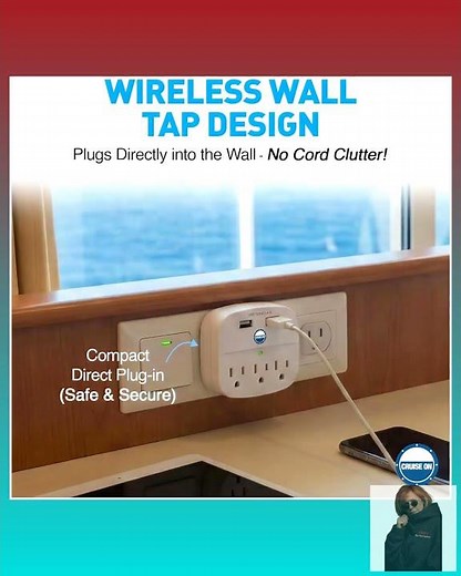 Cruise Approved Power Strip - Non Surge Protector for Cruise Ship with 2 USB Outlets - Cruise Shi...