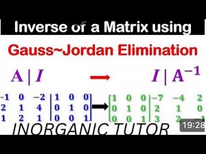 Inverse of a 3x3 matrix using Gauss Jordan method of elimination ||Gauss Jordan method of Eli.