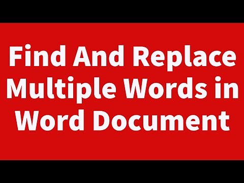 Find And Replace Multiple Words in Word Document