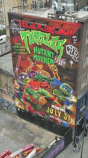turtles light up the night! check out our new UV mural. #TMNTMovie #MutantMayhem #NewReleases #MovieRecommendations