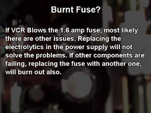 Panasonic Made 1980's VHS VCRS Power Supply Failures Guide