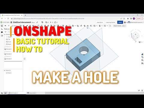Onshape How To Make A Hole Tutorial For Beginner