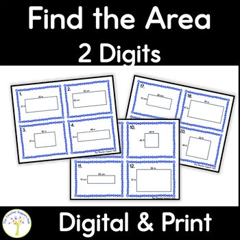 Find the Area Write the Room | Print and Digital Math Activity | 2 digits