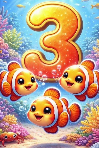 Number 3 for Kids 🐟🐟🐟 | Learn Counting with Fish 🌊 #shorts