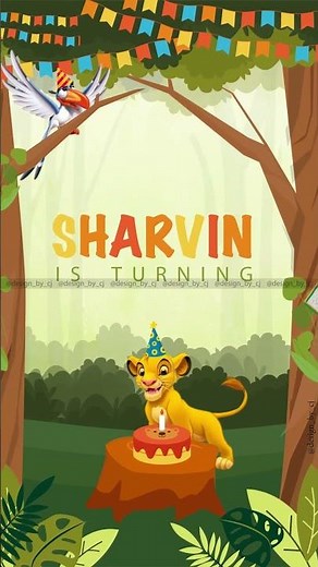 Lion King Birthday Invitation Video | 1st Birthday Invite | Lion King Themed