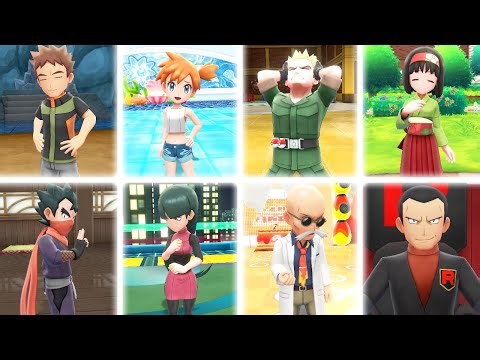 POKÉMON LET'S GO PIKACHU & EEVEE - All Gym Leaders Battles (4K 60FPS)