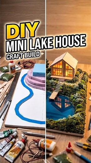 Building a Miniature Modern Lake House Diorama | DIY Craft Build