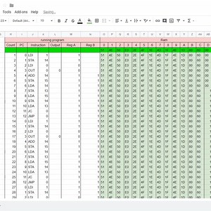 SAP-1 Spreadsheet Edition - Ben Eater Computer