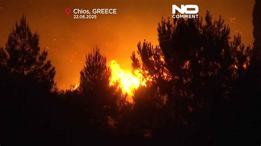 Greece: Firefighters continue to battle Chios wildfire as evacuations expand