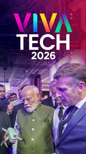 PM Modi, President Macron visits exhibition at the VivaTech 2026 Summit in #paris | #shorts