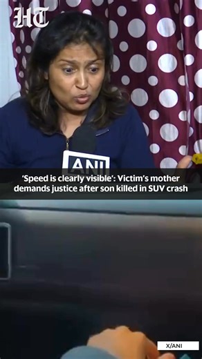 #WATCH | Inna Makan, mother of 23-year-old Sahil Dhaneshra who died after an SUV, allegedly driven by a minor, rammed into his motorcycle in Delhi, has appealed for justice. She alleged that the Scorpio was being driven at high speed in the opposite lane while making “fun reels,” calling it a criminal act and demanding strict action. Tap to read 👉🏻 https://www.hindustantimes.com/india-news/biker-killed-as-unlicensed-teen-suv-driver-rams-motorcycle-hits-parked-cab-in-dwarka-101770134051338.html