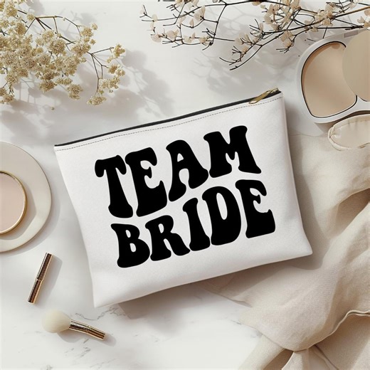 Bridesmaid Makeup Bag - Team Bride Design (black & White) - Etsy