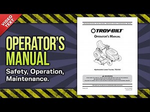 Operator's Manual: Troy-Bilt TB2450 Hydrostatic Riding Lawn Mower Tractor (769-08763)