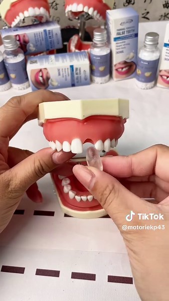 Learn how to usetemporary dental glue torestore your smile#tooth#filling#orthodontics#denture s#repair