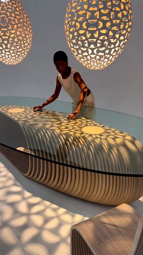 Beautiful Teardrop Lamps Over Mola Table