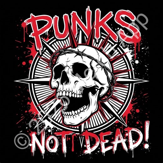 Punks Not Dead PNG Design | Edgy Punk Art Image for POD Shirts, Stickers & Rebel Gifts | Unique Alternative Graphic - Etsy
