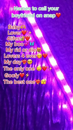 Sweet and Cute Nicknames for Your Boyfriend on Snapchat