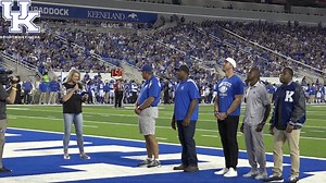 Celebrating 50 years in Kroger Field with a representative from every decade! From the 70's Ray Barga, the 80's Oliver White, the 90's Tim Couch, the 00's Dougie Allen and from the 10's Jojo Kemp!!! | UK Sports Network