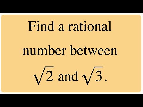 Find a rational number between root 2 and root 3.