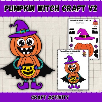 Pumpkin Witch Craft V2 | Cut & Paste Halloween Activity | witch craft for kids