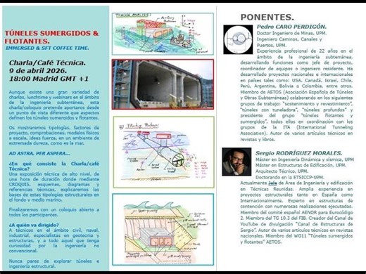 TÚNELES SUMERGIDOS FLOTANTES. IMMERSED SFT COFFEE TIME. 29-3-2026 | Pedro C.