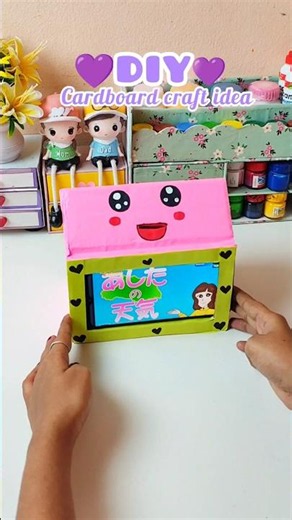 DIY cardboard phone stand and money saving box craft 💡😁