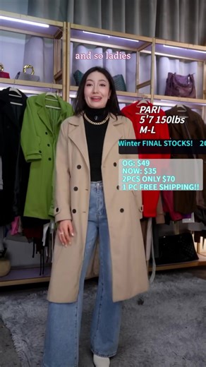 Elegant Women's Double-Breasted Wool Coat for All Seasons