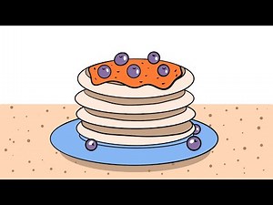 Easy Drawing Tutorial, Even Kids Can do it - How to Draw A Pancake - Animation Video