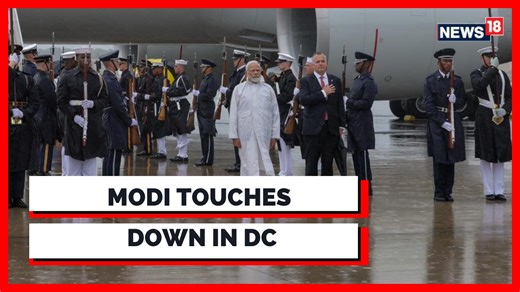 WATCH: PM Modi arrives in Washington, D.C. on day 2 of his U.S. visit, received by several Indian expats in a ceremonial reception at Andrews Air Force Base station #PMModi #ModiInUSA #WashingtonDC #UnitedStates | News18 | Facebook