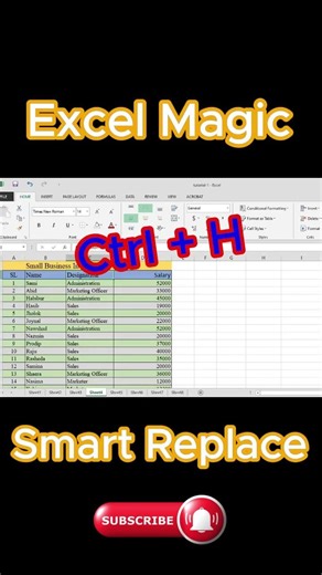 Replace Or Change Data in a second | Master MS Excel in Bangla # #excel #exceltricks #excelshorts