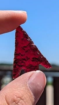 Knapping a Red Stained Glass Arrowhead #flintknapping