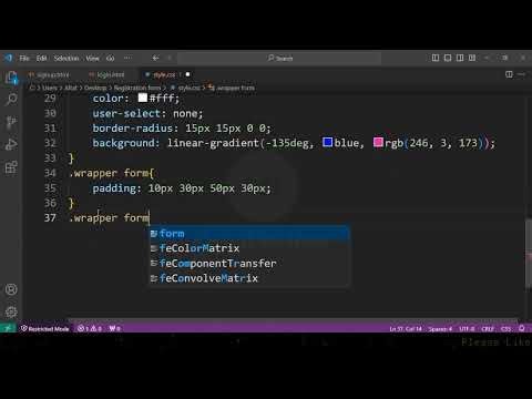 Registration form in html and css part 4 for beginners 2024 || learn html & css