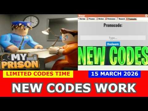 *ALL CODES WORK MARCH 15, 2026* [🔎Suspect] My Prison ROBLOX | LIMITED CODES TIME