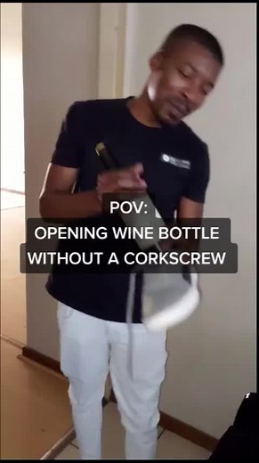 how to open wine bottle without a corkscrew 🤣 #fypシ #foryou#foryoupage #foryou #winetiktok🍷 #sneakers #wallpaper #joke #polokwane#polokwanetiktok #polokwane