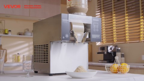 VEVOR Commercial Snowflake Ice Machine, 176.4LBS/24H Snowflake Ice Maker, Stainless Steel Ice Shaver Machine, Electric Snow Cone Maker, Air Cooling System for Rapid Heat Dissipation, for Bakery, Café
