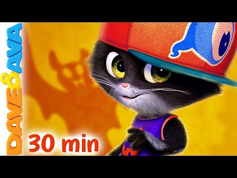 👾 Five Little Kittens | Nursery Rhymes & Halloween Songs | Baby Songs by Dave and Ava 👾