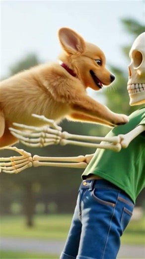 Dog play skeleton 💀 #shortvideo