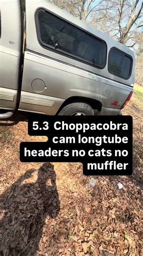 5.3 Choppacobra cam cold air intake, long tube headers true duals straight pipes no cats, no muffler