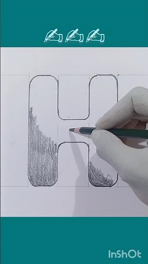 How to Draw a Block Letter H ✍️ #drawingtutorial