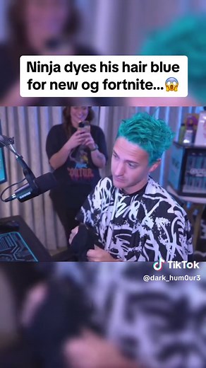 Ninja's Blue Hair Transformation for Fortnite Battle Royale