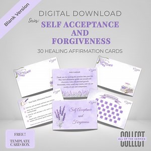 Healing Affirmation Cards - Self Acceptance and Forgiveness (blank Version) - Digital Download - Etsy