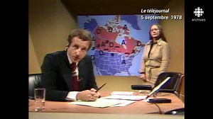 Pour souligner la Journée mondiale de la météorologie, regardons ensemble le premier bulletin météo de Jocelyne Blouin… il y a de cela 40 ans! En septembre 1978, Jocelyne Blouin, météorologue de formation, présentait lors du «Téléjournal» les différents ouragans et tempêtes tropicales s’approchant du pays. Elle présenta plus de 15 000 bulletins météo au cours de ses 33 ans de carrière. Source : Téléjournal, 5 septembre 1978 | Les Archives de Radio-Canada