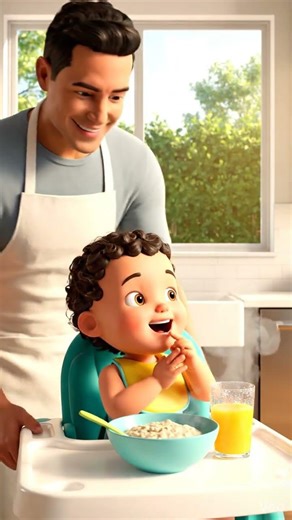 Toddler Morning Routine Part 2 | Baby’s Healthy Breakfast with Dad | 3D Animation#usa #usa