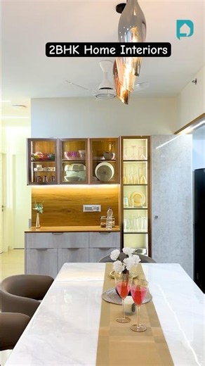 2BHK Home Interior Design💯👀 #2bhk #2bhkinteriors #homeinteriors #designcafe