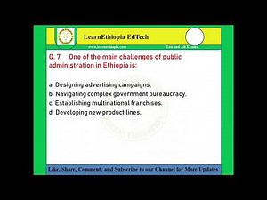Public Policy Formulation & Administration in Ethiopia | Model Exit Exam Questions for Civics Exam